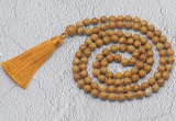 GMN712 Hand-knotted 8mm, 10mm wooden jasper 108 beads mala necklaces with tassel