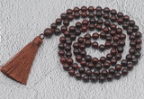 GMN718 Hand-knotted 8mm, 10mm brecciated jasper 108 beads mala necklaces with tassel