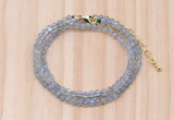 GMN7255 4mm faceted round tiny labradorite beaded necklace jewelry