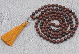 GMN730 Hand-knotted 8mm, 10mm mahogany obsidian 108 beads mala necklaces with tassel