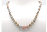 GMN7308 serpentine jasper graduated beaded necklace & bracelet set