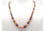 GMN7316 mookaite graduated beaded necklace & bracelet set