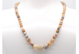 GMN7322 yellow crazy lace agate graduated beaded necklace & bracelet set