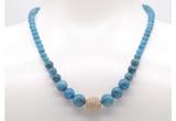 GMN7327 apatite graduated beaded necklace & bracelet set