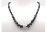 GMN7328 black tourmaline graduated beaded necklace & bracelet set