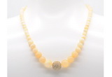 GMN7341 honey jade graduated beaded necklace & bracelet set