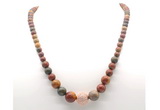 GMN7351 picasso jasper graduated beaded necklace & bracelet set