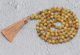 GMN742 Hand-knotted 8mm, 10mm golden tiger eye 108 beads mala necklaces with tassel