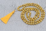 GMN745 Hand-knotted 8mm, 10mm golden tiger eye 108 beads mala necklaces with tassel