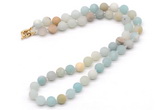 GMN7601 18 - 36 inches 8mm, 10mm matte amazonite beaded necklaces