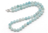 GMN7602 18 - 36 inches 8mm, 10mm matte amazonite beaded necklaces