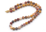 GMN7606 18 - 36 inches 8mm, 10mm matte mookaite beaded necklaces