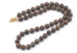 GMN7607 18 - 36 inches 8mm, 10mm matte bronzite beaded necklaces