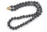 GMN7608 18 - 36 inches 8mm, 10mm matte black labradorite beaded necklaces