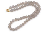 GMN7614 18 - 36 inches 8mm, 10mm matte grey agate beaded necklaces