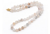 GMN7615 18 - 36 inches 8mm, 10mm matte montana agate beaded necklaces