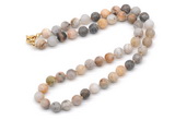 GMN7618 18 - 36 inches 8mm, 10mm matte bamboo leaf agate beaded necklaces