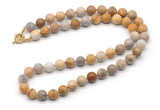 GMN7619 18 - 36 inches 8mm, 10mm matte fossil coral beaded necklaces