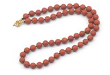 GMN7624 18 - 36 inches 8mm, 10mm matte red jasper beaded necklaces