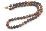 GMN7625 18 - 36 inches 8mm, 10mm matte picasso jasper beaded necklaces