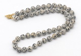 GMN7629 18 - 36 inches 8mm, 10mm matte dalmatian jasper beaded necklaces