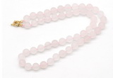 GMN7632 18 - 36 inches 8mm, 10mm matte rose quartz beaded necklaces