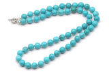 GMN7702 18 - 36 inches 8mm, 10mm round turquoise beaded necklaces