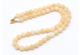 GMN7708 18 - 36 inches 8mm, 10mm round honey jade beaded necklaces