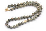 GMN7714 18 - 36 inches 8mm, 10mm round rhyolite beaded necklaces