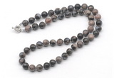 GMN7720 18 - 36 inches 8mm, 10mm round grey opal beaded necklaces