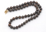 GMN7721 18 - 36 inches 8mm, 10mm round bronzite beaded necklaces