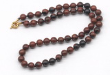 GMN7722 18 - 36 inches 8mm, 10mm round mahogany obsidian beaded necklaces