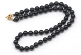 GMN7724 18 - 36 inches 8mm, 10mm round black obsidian beaded necklaces