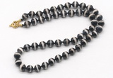 GMN7729 18 - 36 inches 8mm, 10mm round black Tibetan agate beaded necklaces