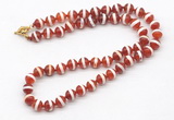 GMN7730 18 - 36 inches 8mm, 10mm round red Tibetan agate beaded necklaces