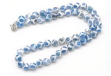 GMN7731 18 - 36 inches 8mm, 10mm round blue Tibetan agate beaded necklaces