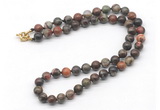 GMN7754 18 - 36 inches 8mm, 10mm round ocean agate beaded necklaces