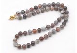 GMN7755 18 - 36 inches 8mm, 10mm round Botswana agate beaded necklaces