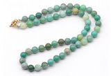 GMN7756 18 - 36 inches 8mm, 10mm round grass agate beaded necklaces