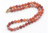 GMN7758 18 - 36 inches 8mm, 10mm round fire agate beaded necklaces