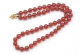 GMN7759 18 - 36 inches 8mm, 10mm round red agate beaded necklaces