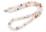 GMN7763 18 - 36 inches 8mm, 10mm round montana agate beaded necklaces