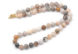 GMN7764 18 - 36 inches 8mm, 10mm round bamboo leaf agate beaded necklaces