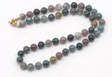 GMN7766 18 - 36 inches 8mm, 10mm round Indian agate beaded necklaces