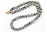 GMN7781 18 - 36 inches 8mm, 10mm round dalmatian jasper beaded necklaces