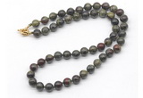 GMN7784 18 - 36 inches 8mm, 10mm round dragon blood jasper beaded necklaces