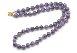 GMN7798 18 - 36 inches 8mm, 10mm round dogtooth amethyst beaded necklaces