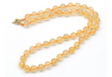 GMN7806 18 - 36 inches 8mm, 10mm round citrine beaded necklaces