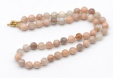 GMN7808 18 - 36 inches 8mm, 10mm round sunstone beaded necklaces