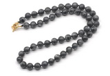 GMN7816 18 - 36 inches 8mm, 10mm round black labradorite beaded necklaces